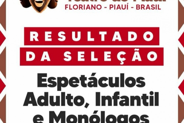 Resultado dos Espetáculos Selecionados Para o 12 Festival Nacional de Teatro do Piauí